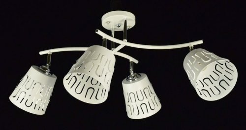 Люстра потолочная четырехрожковая Мелодия Света Е27 220В Белая фото Люстра потолочная четырехрожковая Мелодия Света Е27 220В Белая картинка